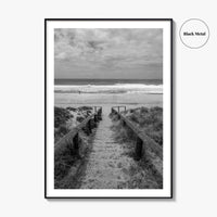 Whiritoa Black and White Fine Art Photo Print, Coromandel New Zealand North Island Poster