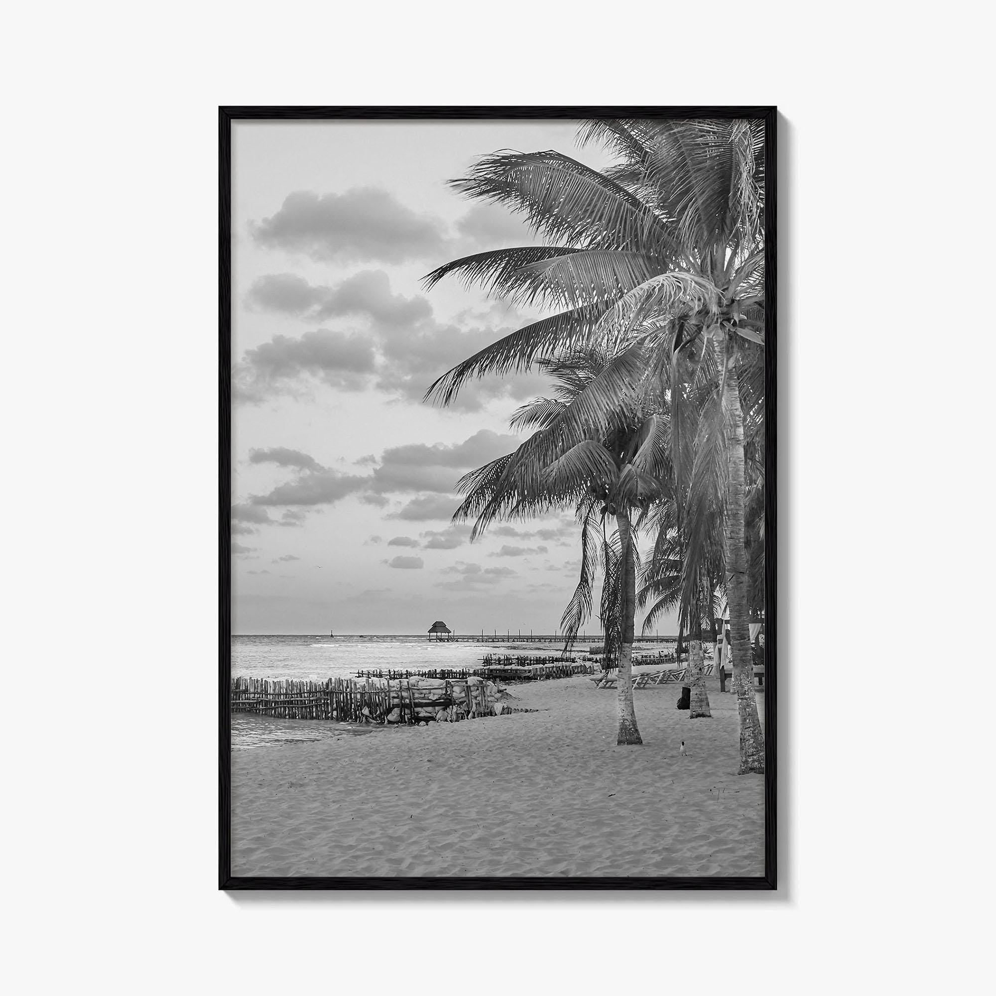 Isla Mujeres Black and White Fine Art Photo Print, Playa Norte, Mexico, Cancun Poster