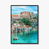 Calabria Fine Art Photo Print, Scilla Italy Wall Poster, Medieval Castle