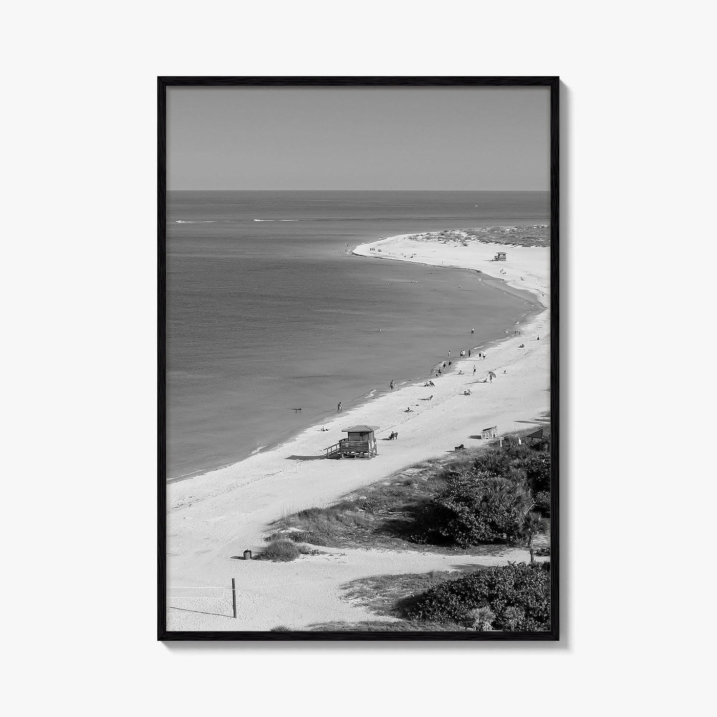 Siesta Key Black and White Fine Art Photo Print, Lido Beach, Sarasota Florida USA