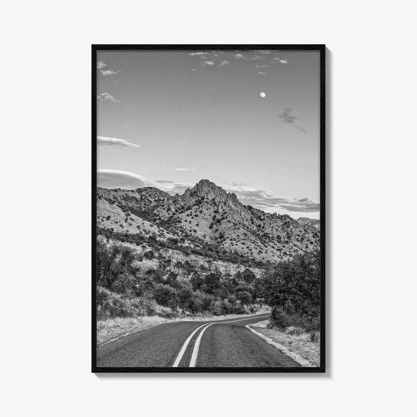 Davis Mountains Black and White Fine Art Photo Print, Fort Davis Texas Panoramic