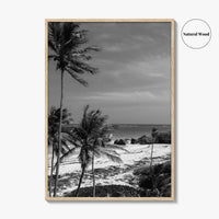 Barbados Black and White Fine Art Photo Print, Caribbean Beach Landscape Poster