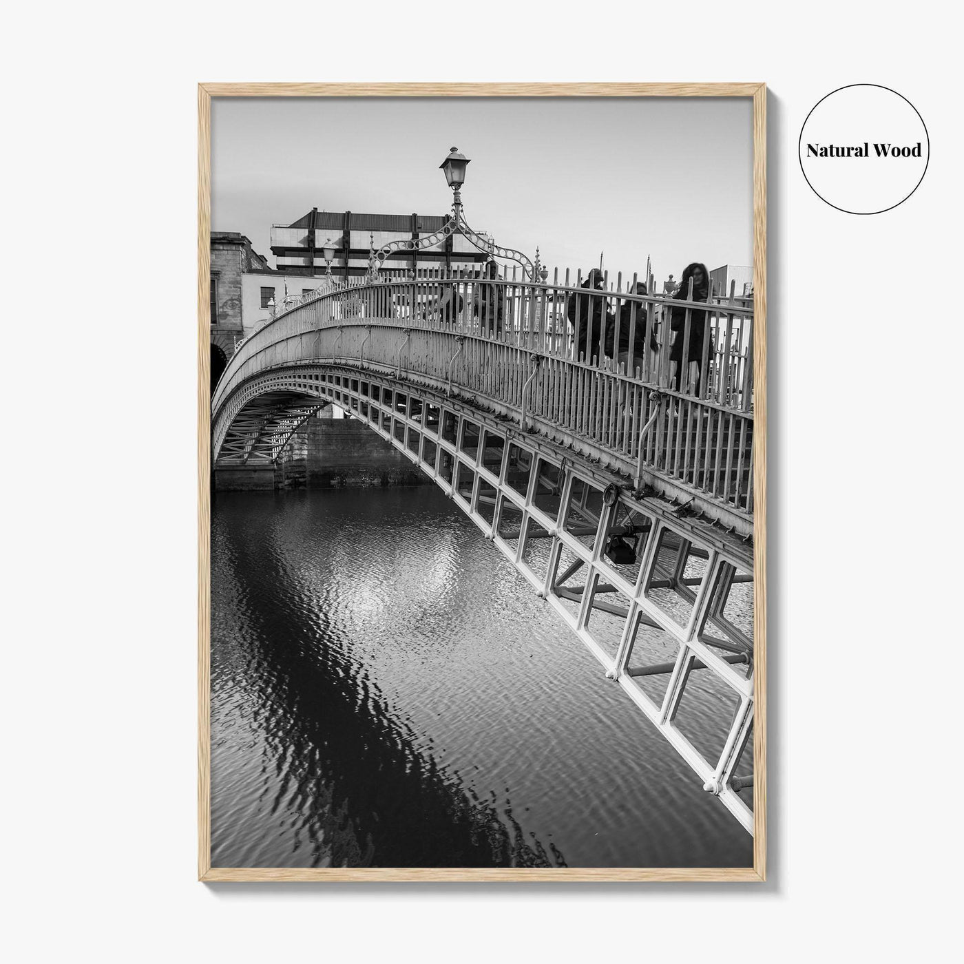 Dublin Black and White Fine Art Photo Print, Ha'penny Bridge, River Liffey, Ireland Poster