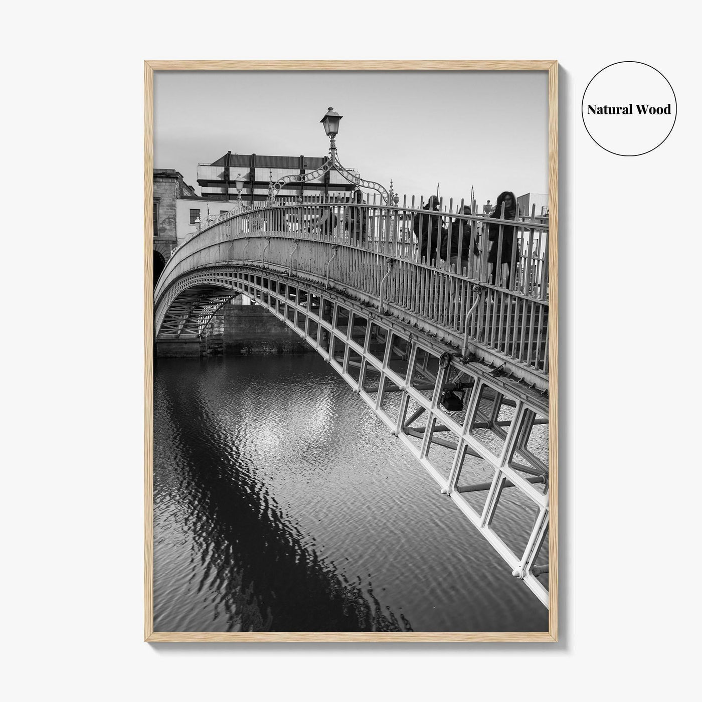 Dublin Black and White Fine Art Photo Print, Ha'penny Bridge, River Liffey, Ireland Poster