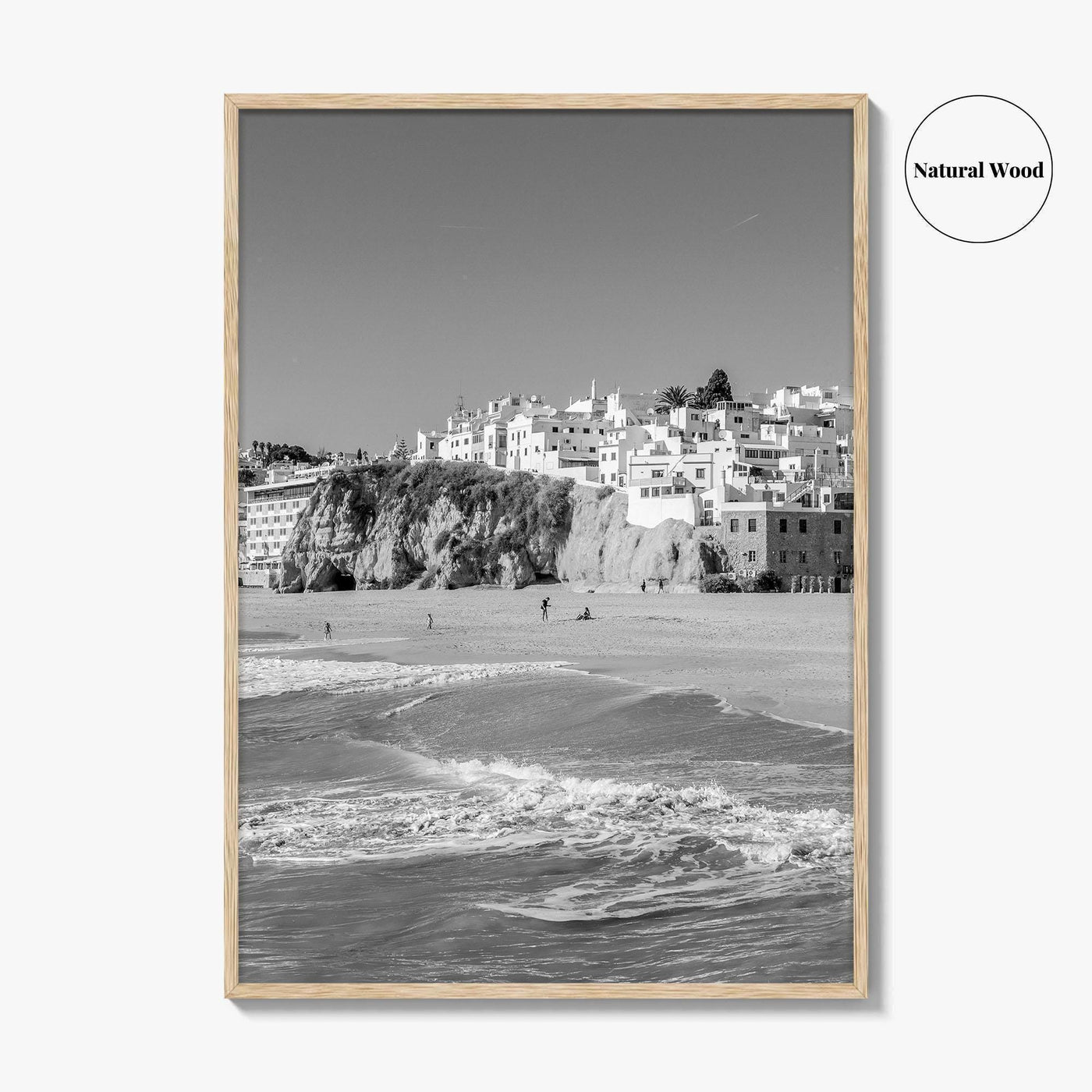 Albufeira Black and White Fine Art Photo Print, Algarve Portugal, Beach Wall Decor Poster