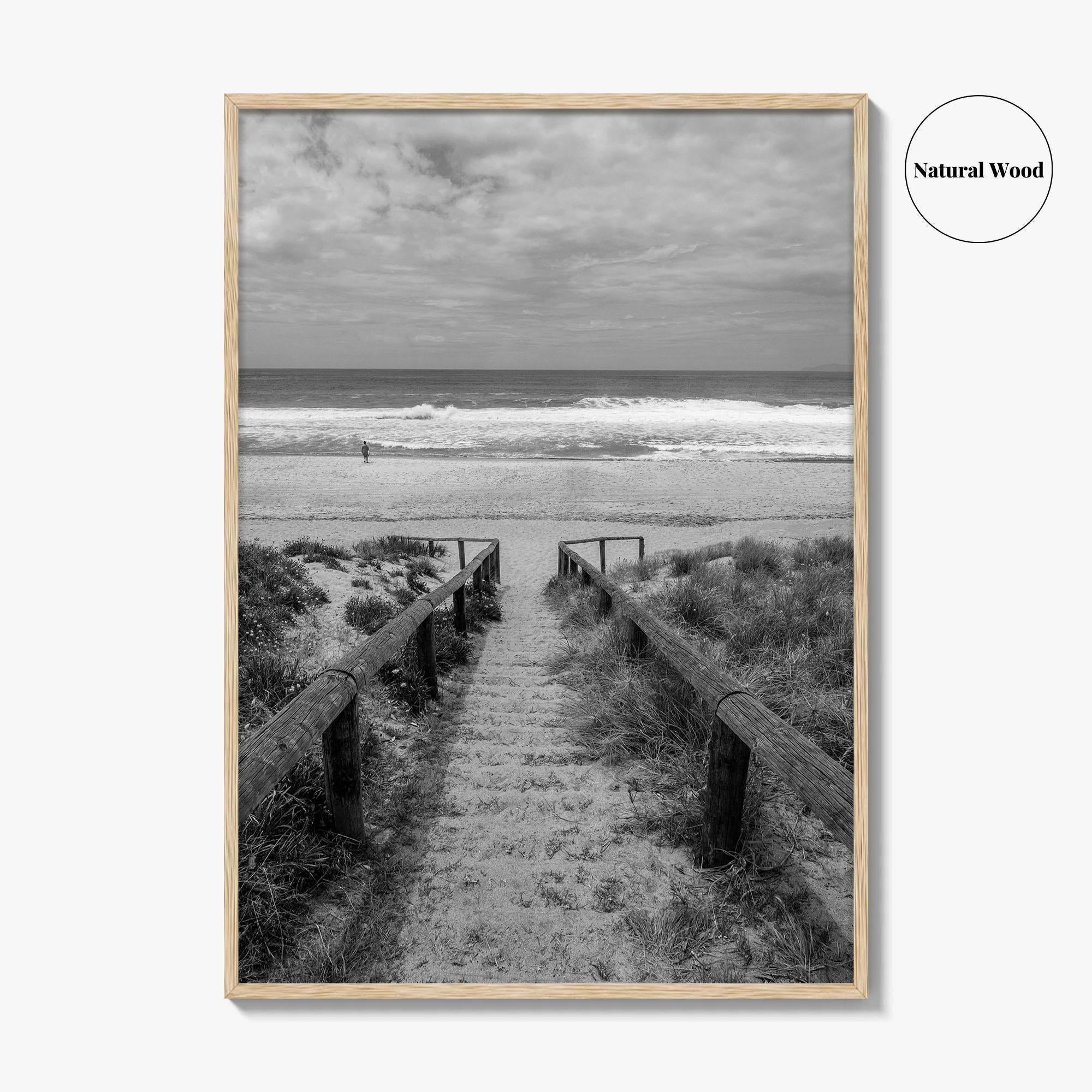 Whiritoa Black and White Fine Art Photo Print, Coromandel New Zealand North Island Poster