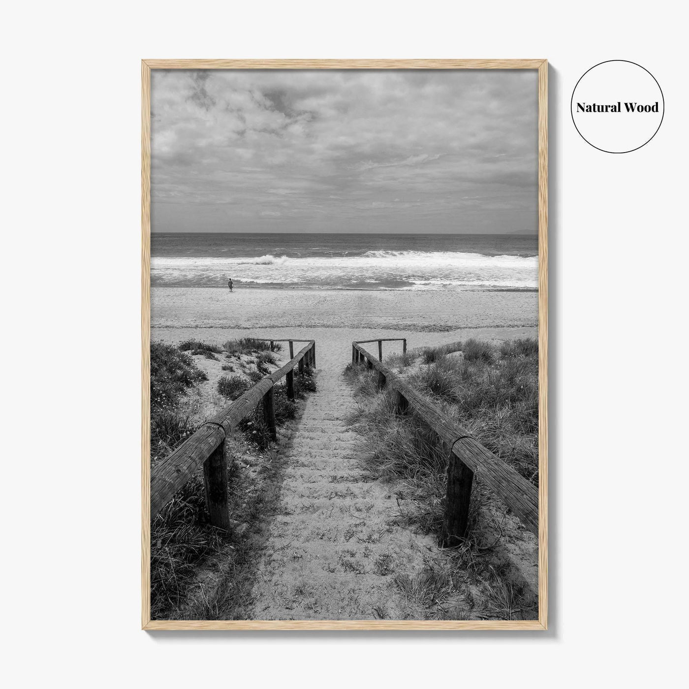 Whiritoa Black and White Fine Art Photo Print, Coromandel New Zealand North Island Poster