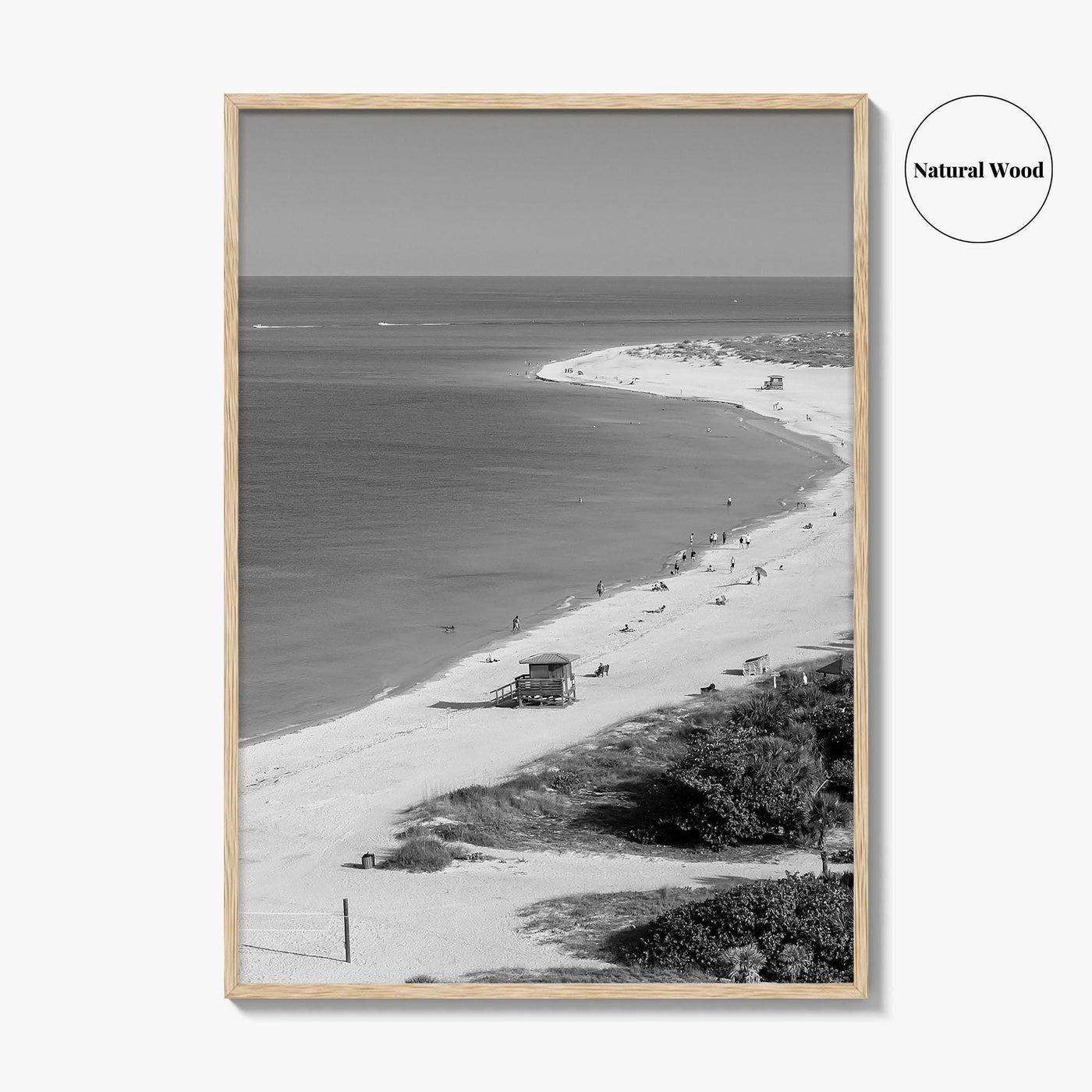 Siesta Key Black and White Fine Art Photo Print, Lido Beach, Sarasota Florida USA
