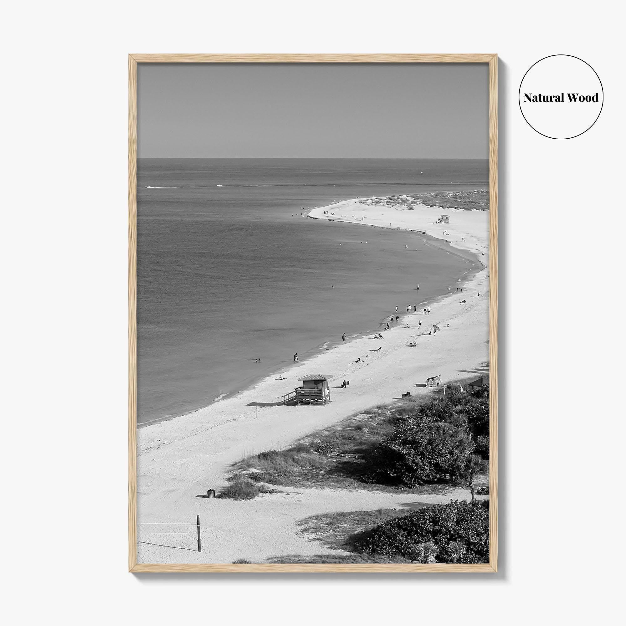 Siesta Key Black and White Fine Art Photo Print, Lido Beach, Sarasota Florida USA