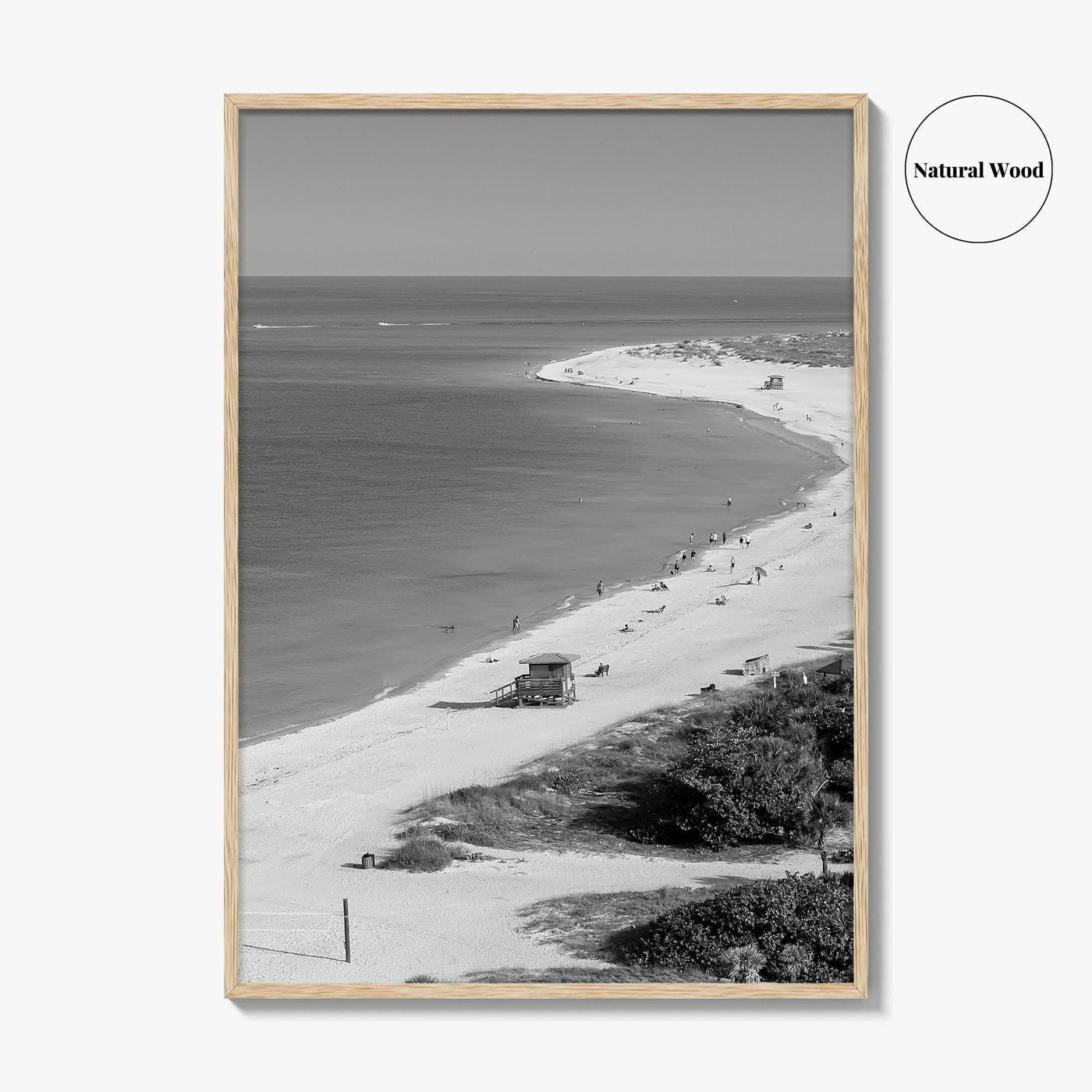 Siesta Key Black and White Fine Art Photo Print, Lido Beach, Sarasota Florida USA