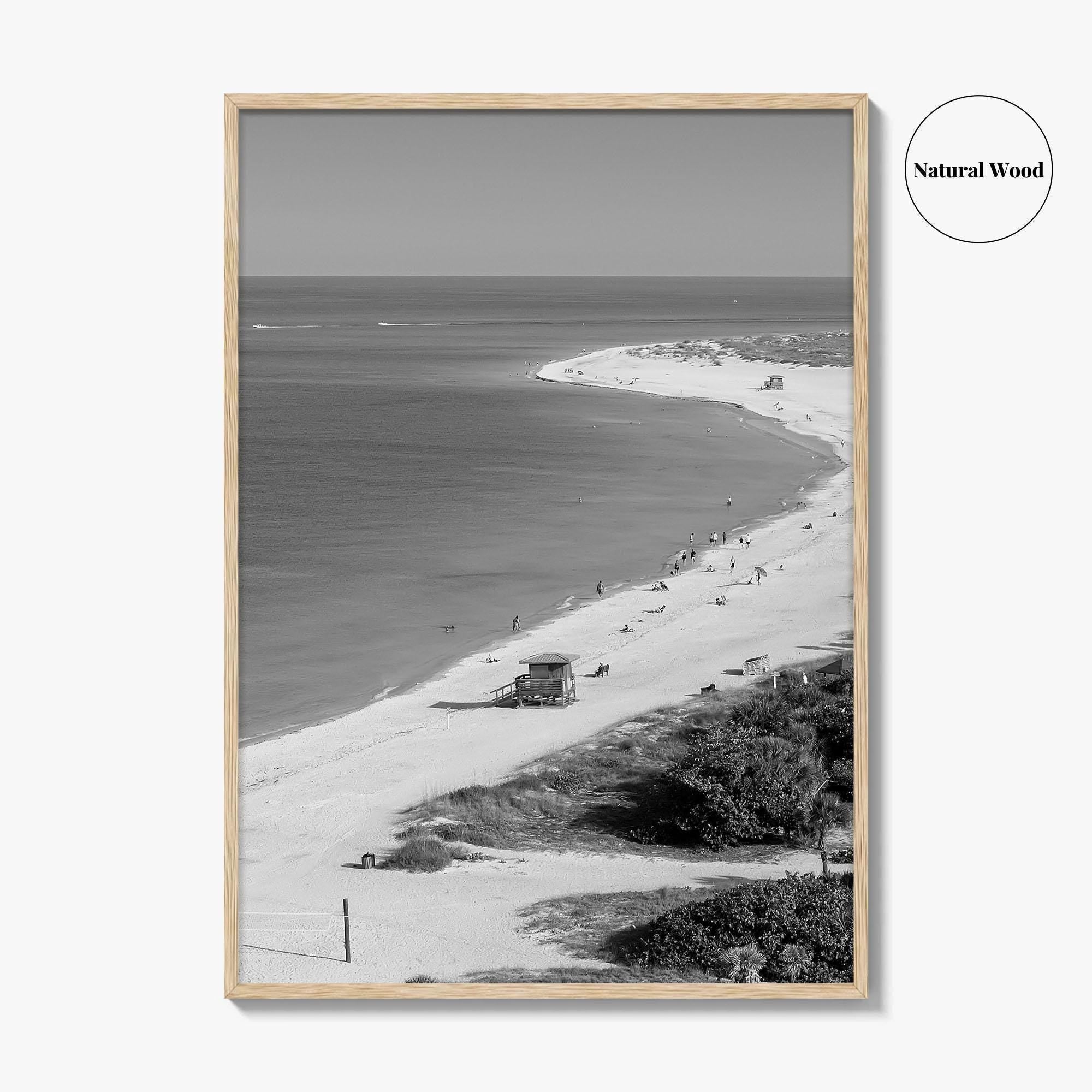 Siesta Key Black and White Fine Art Photo Print, Lido Beach, Sarasota Florida USA