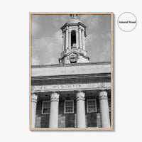 State College Black and White Fine Art Photo Print, Old Main University Park Poster