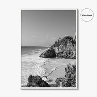 Tulum Black and White Fine Art Photo Print, Maya Ruins Quintana Roo Mexico Poster