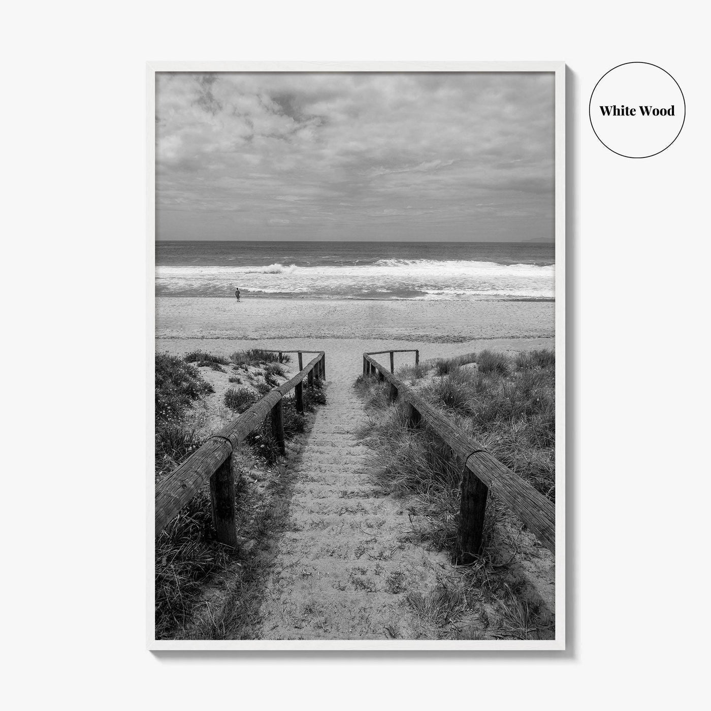 Whiritoa Black and White Fine Art Photo Print, Coromandel New Zealand North Island Poster