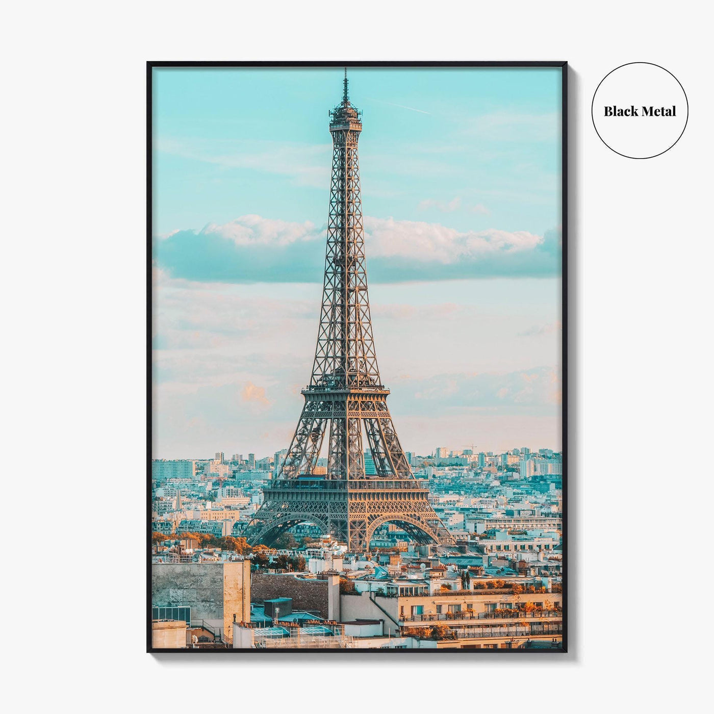 Paris Fine Art Photo Print, Eiffel Tower Rooftops, France, Wall Poster