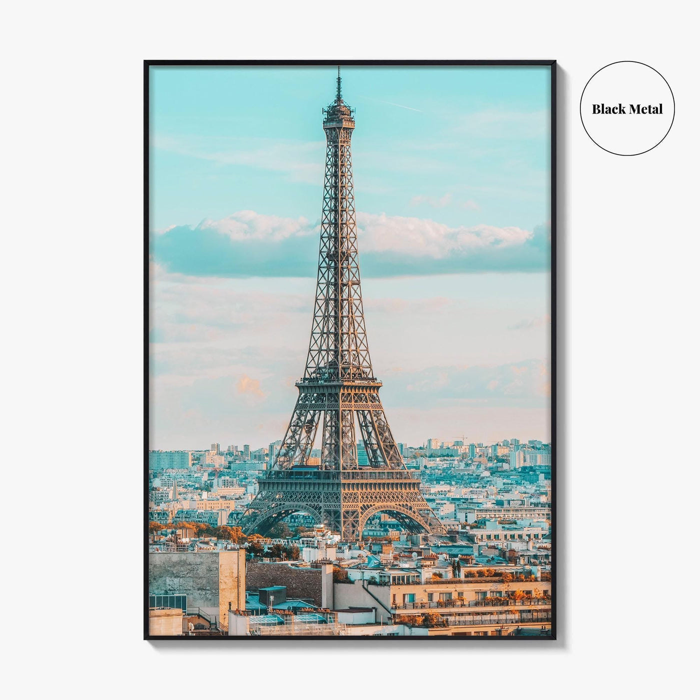 Paris Fine Art Photo Print, Eiffel Tower Rooftops, France, Wall Poster