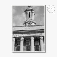 State College Black and White Fine Art Photo Print, Old Main University Park Poster