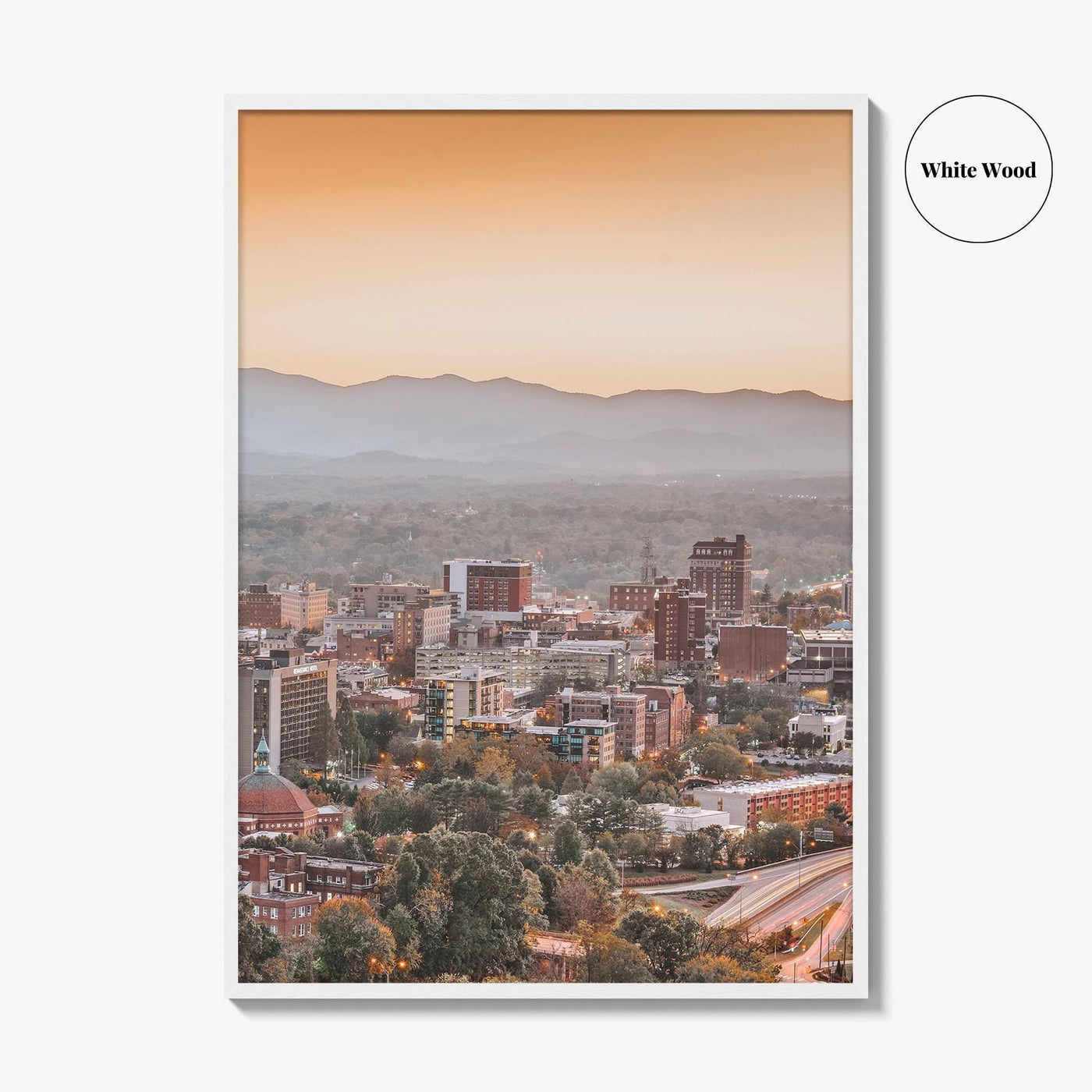 Asheville Skyline Fine Art Photo Print, Downtown, North Carolina USA Wall Decor Poster