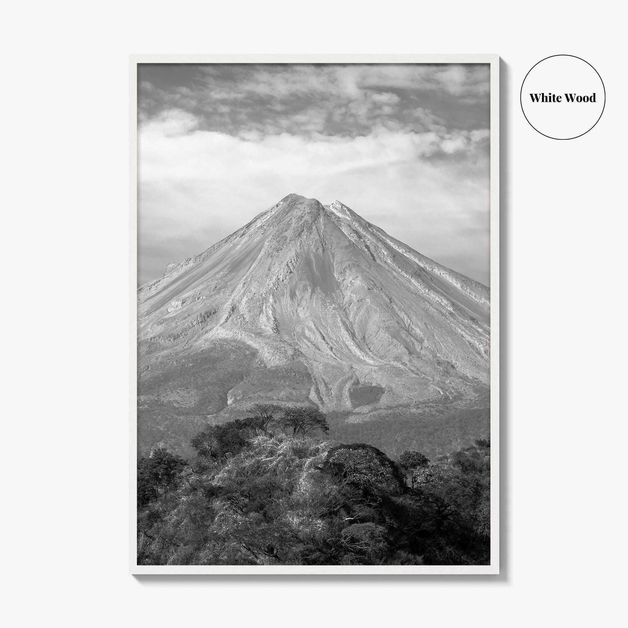 Colima Black and White Fine Art Photo Print, Mexico Landscape, Colima Volcano Poster