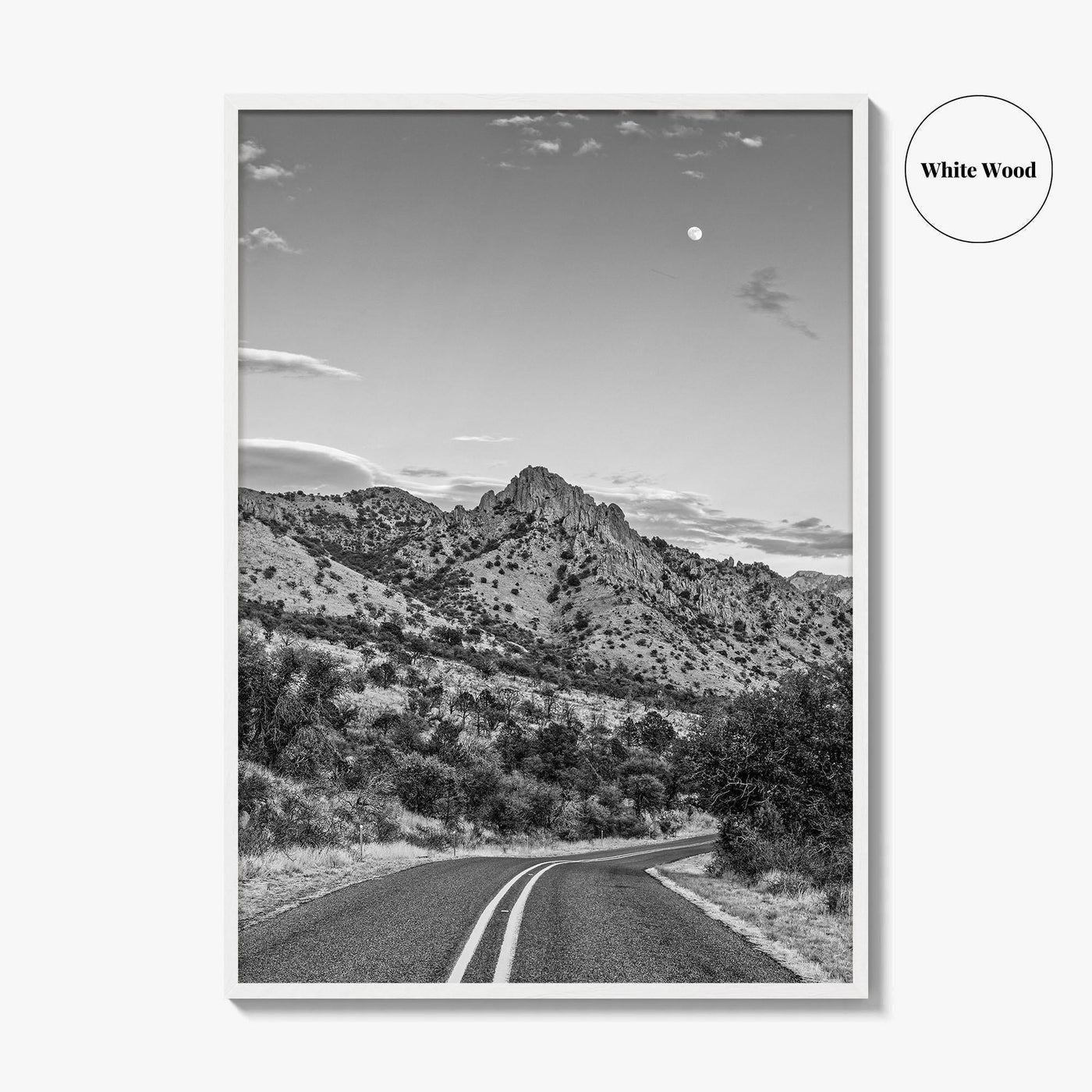 Davis Mountains Black and White Fine Art Photo Print, Fort Davis Texas Panoramic