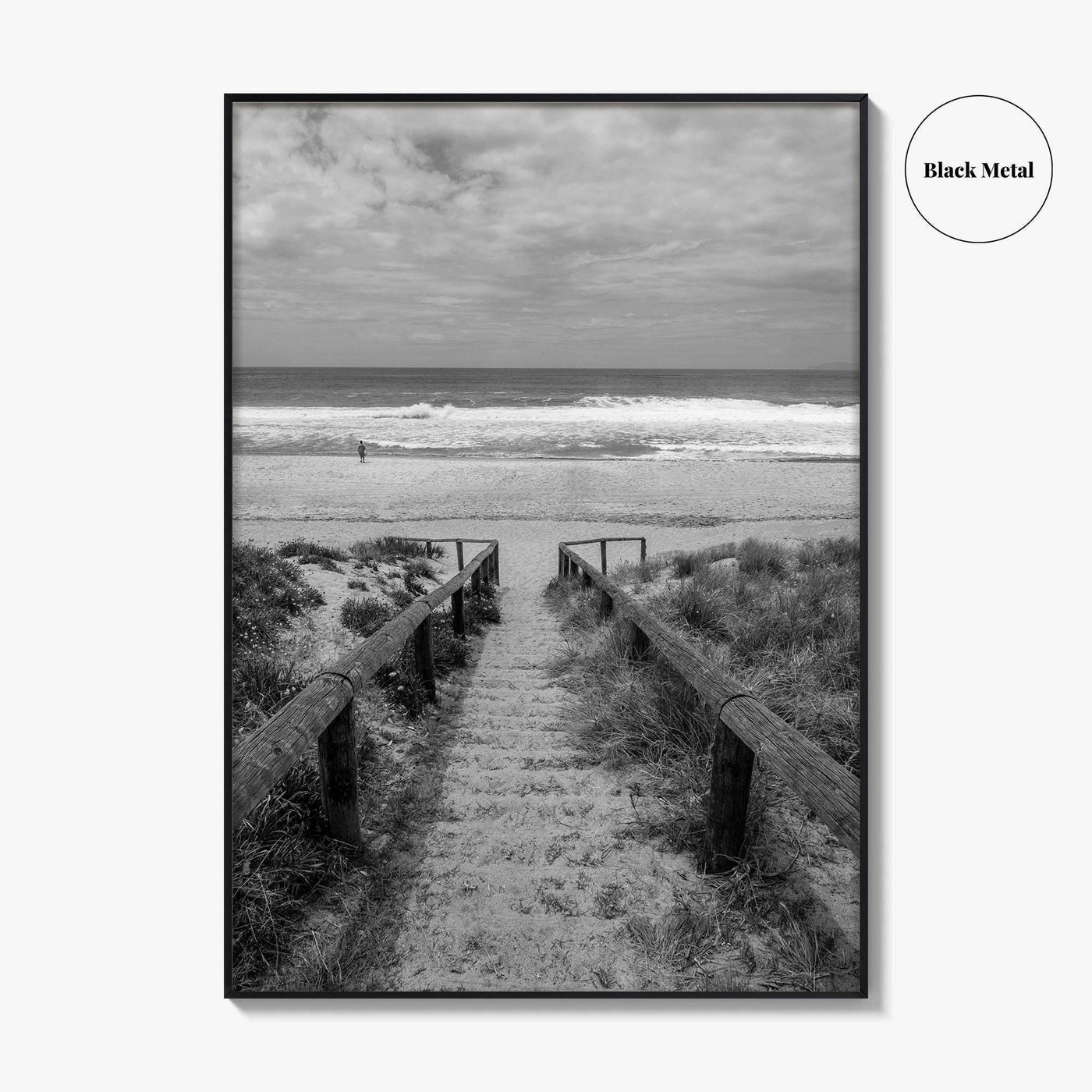 Whiritoa Black and White Fine Art Photo Print, Coromandel New Zealand North Island Poster