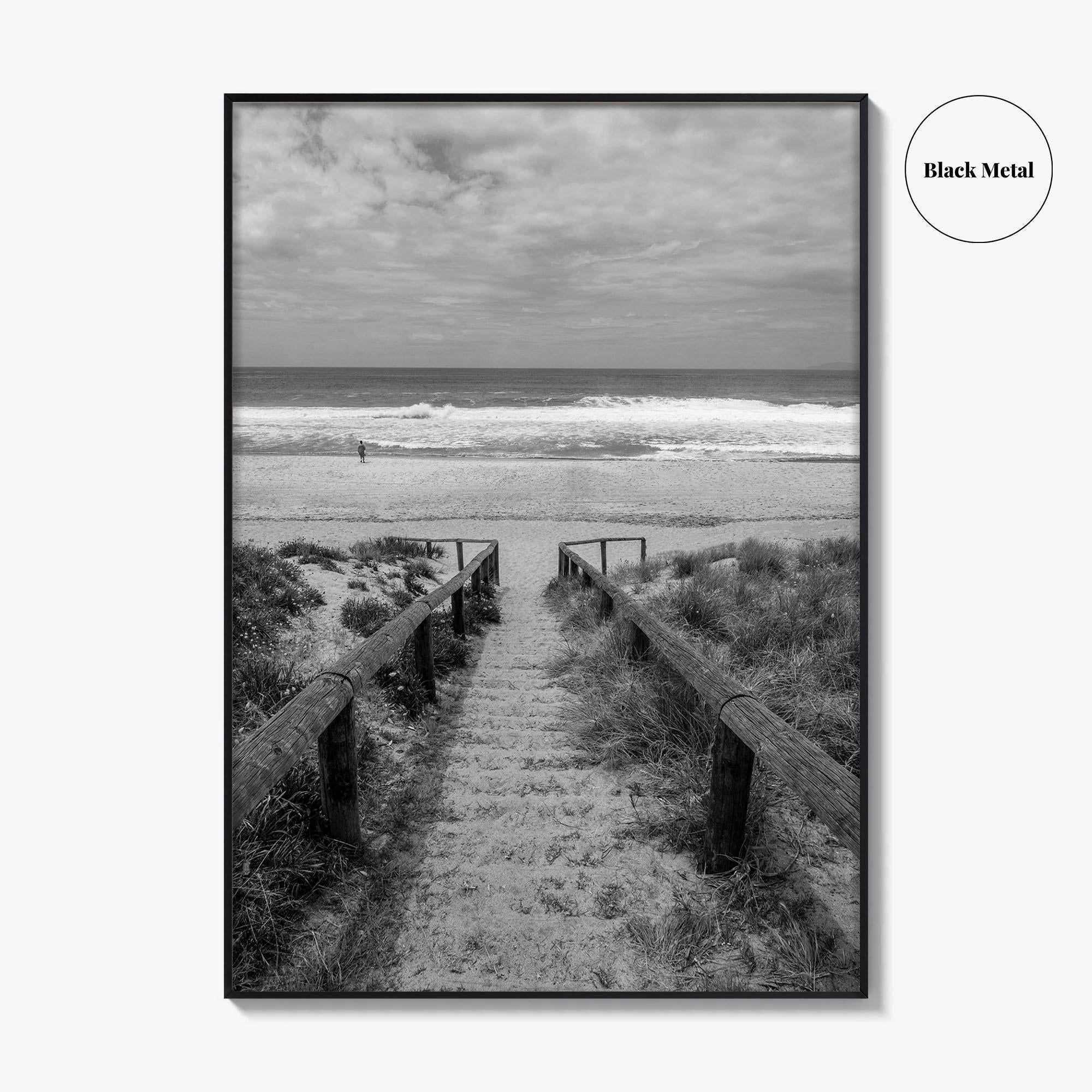 Whiritoa Black and White Fine Art Photo Print, Coromandel New Zealand North Island Poster