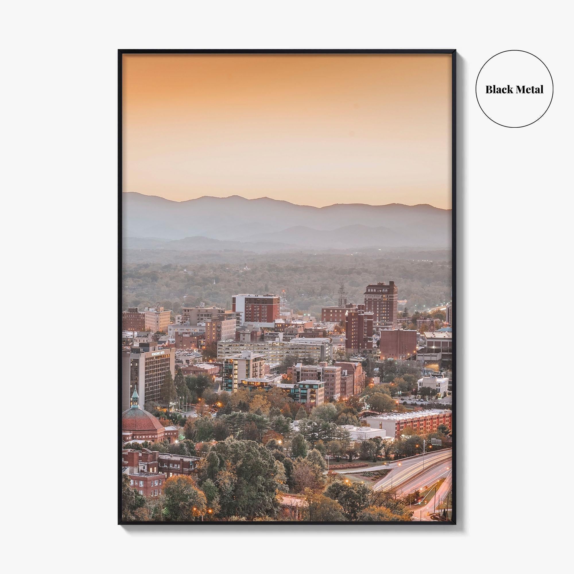 Asheville Skyline Fine Art Photo Print, Downtown, North Carolina USA Wall Decor Poster