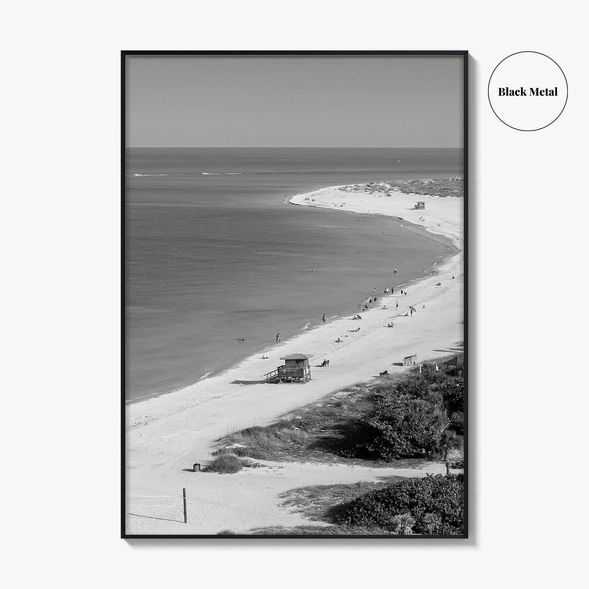 Siesta Key Black and White Fine Art Photo Print, Lido Beach, Sarasota Florida USA