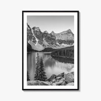 Moraine Lake Black and White Fine Art Photo Print, Banff, Alberta Canada