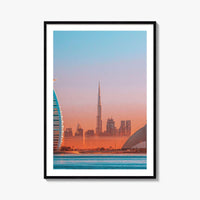Dubai Skyline Fine Art Photo Print, Jumeirah Beach, United Arab Emirates, UAE, Poster