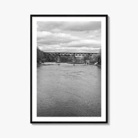 Paris Ontario Black and White Fine Art Photo Print, Grand River Bridge Canada Poster