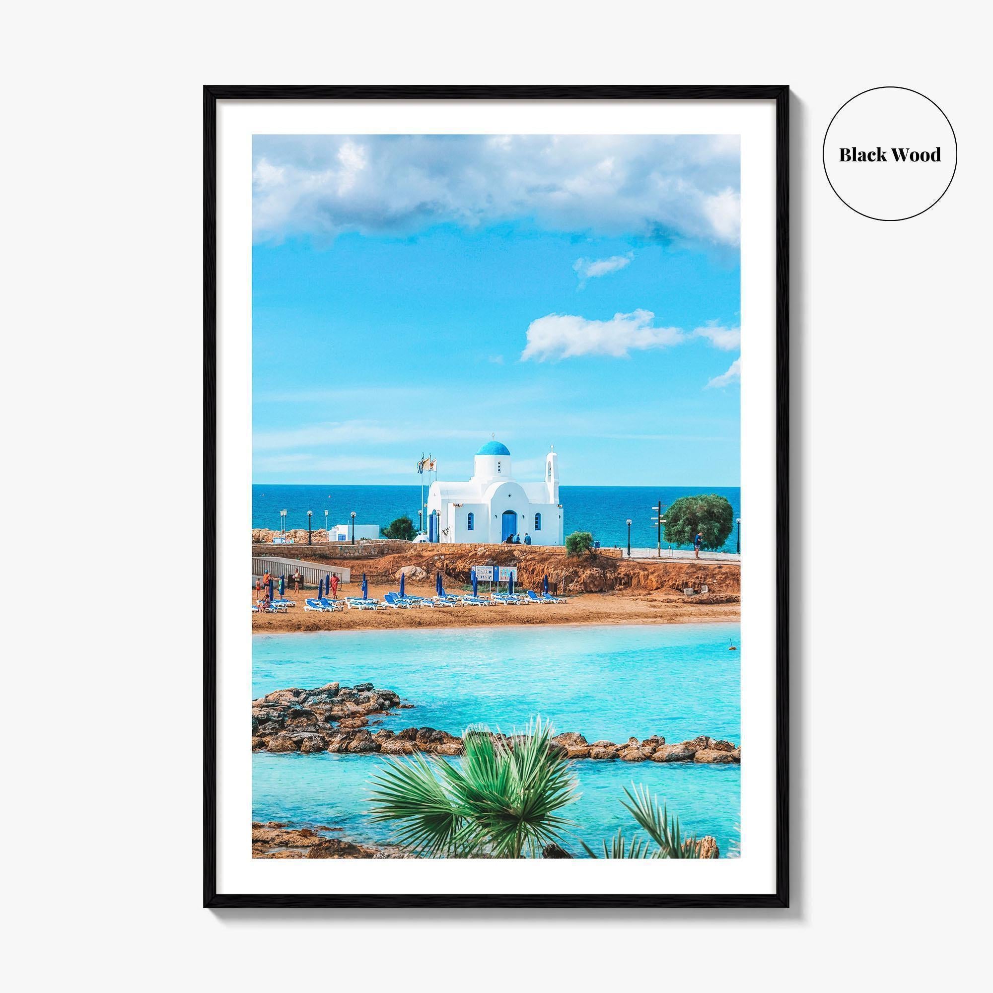 Cyprus Fine Art Photo Print, Louma Beach, Agios Nikolaos Church Protaras Paralimni Wall Poster