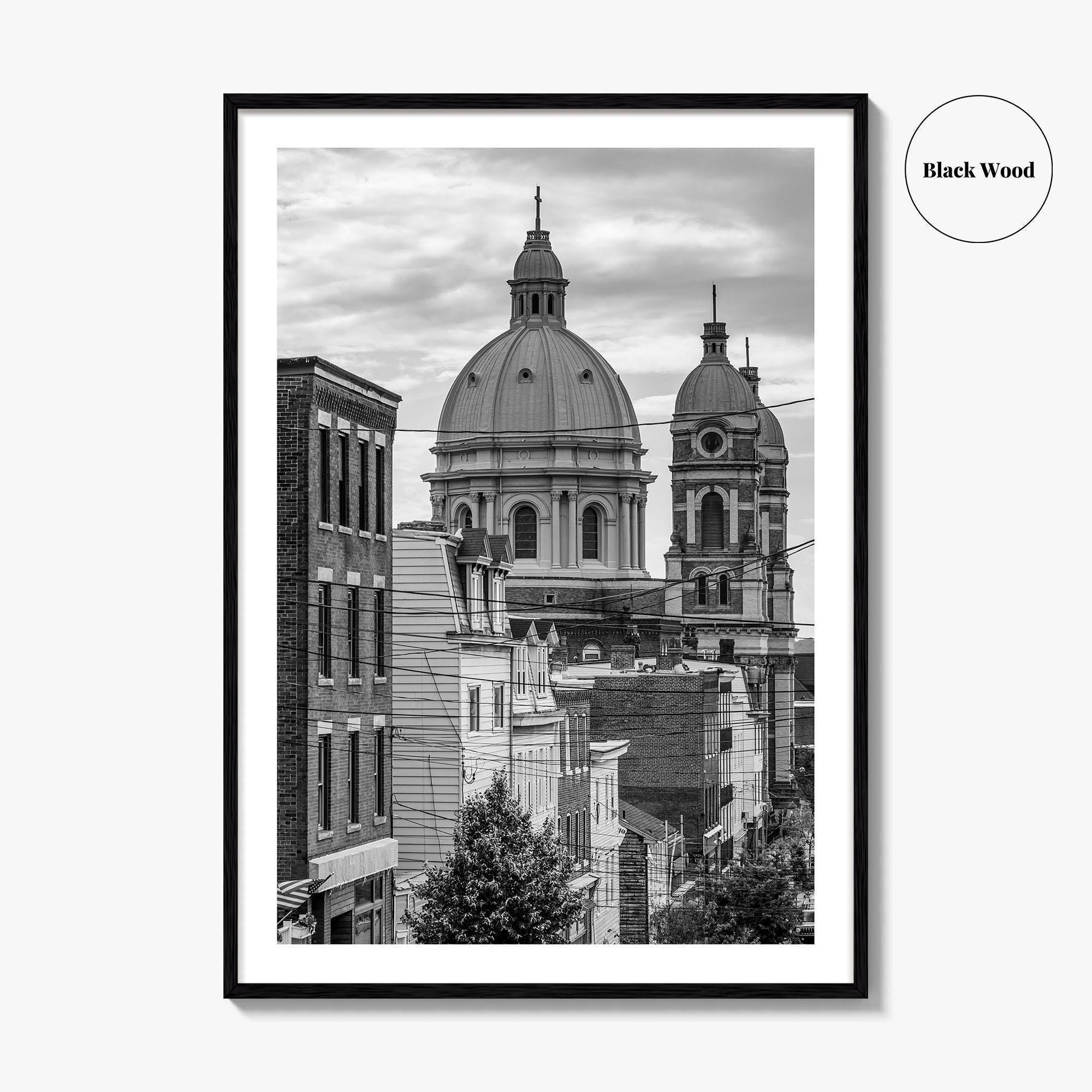 Pittsburgh Black and White Fine Art Photo Print, Polish Hill Church Poster