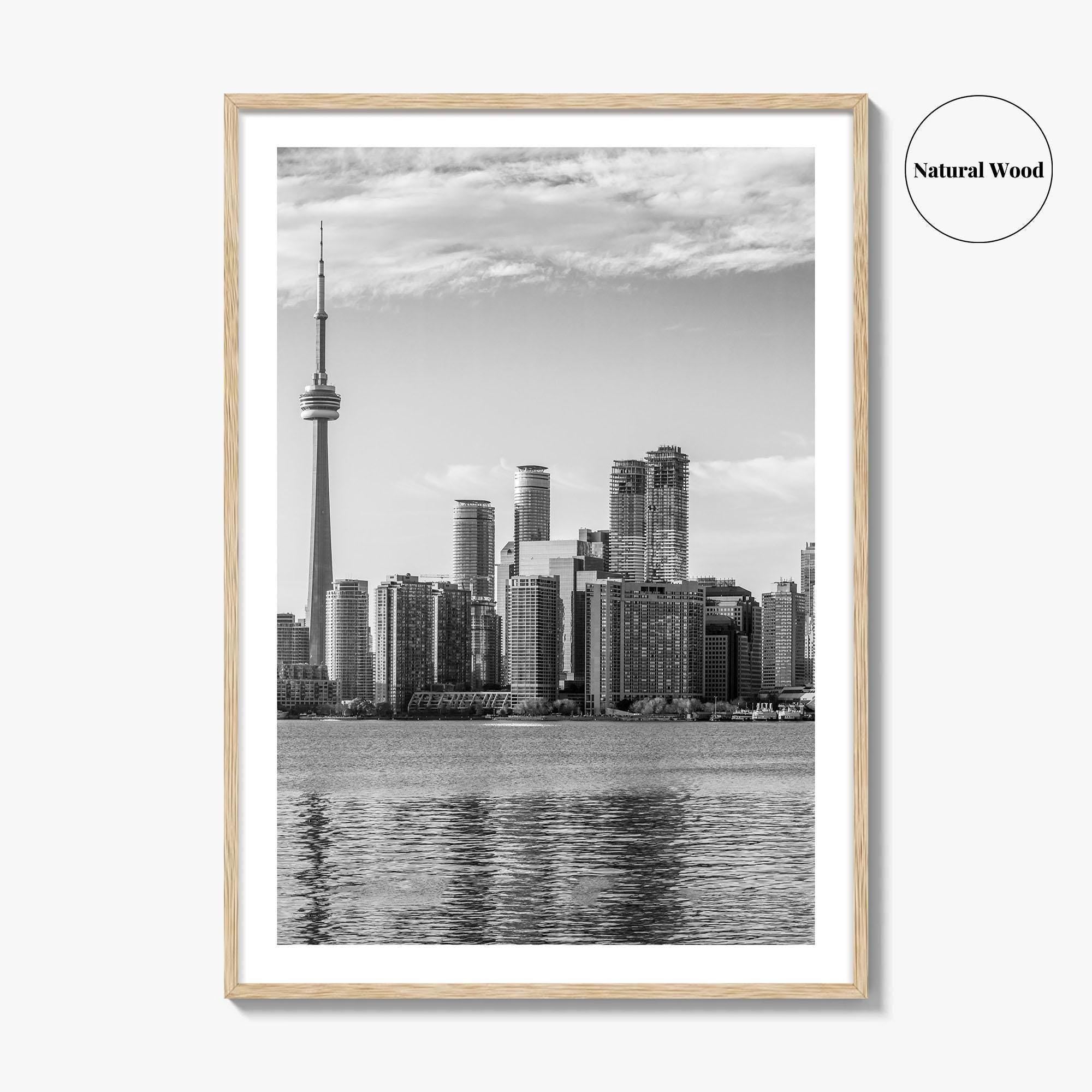 Toronto Skyline Black and White Fine Art Photo Print, Wall Poster, Ontario Canada