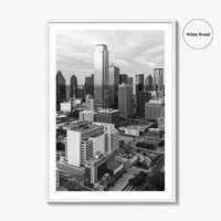 Dallas Skyline Black and White Fine Art Photo Print, Texas Poster, United States Poster