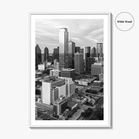 Dallas Skyline Black and White Fine Art Photo Print, Texas Poster, United States Poster