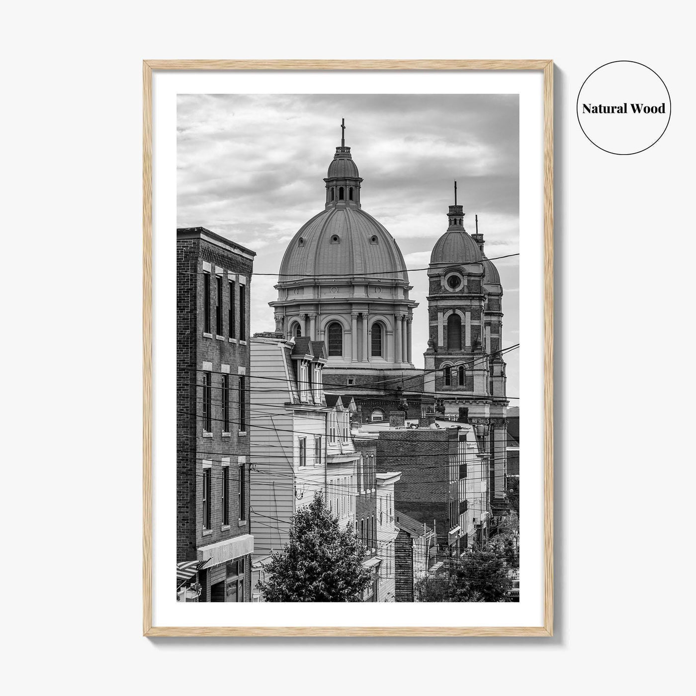 Pittsburgh Black and White Fine Art Photo Print, Polish Hill Church Poster