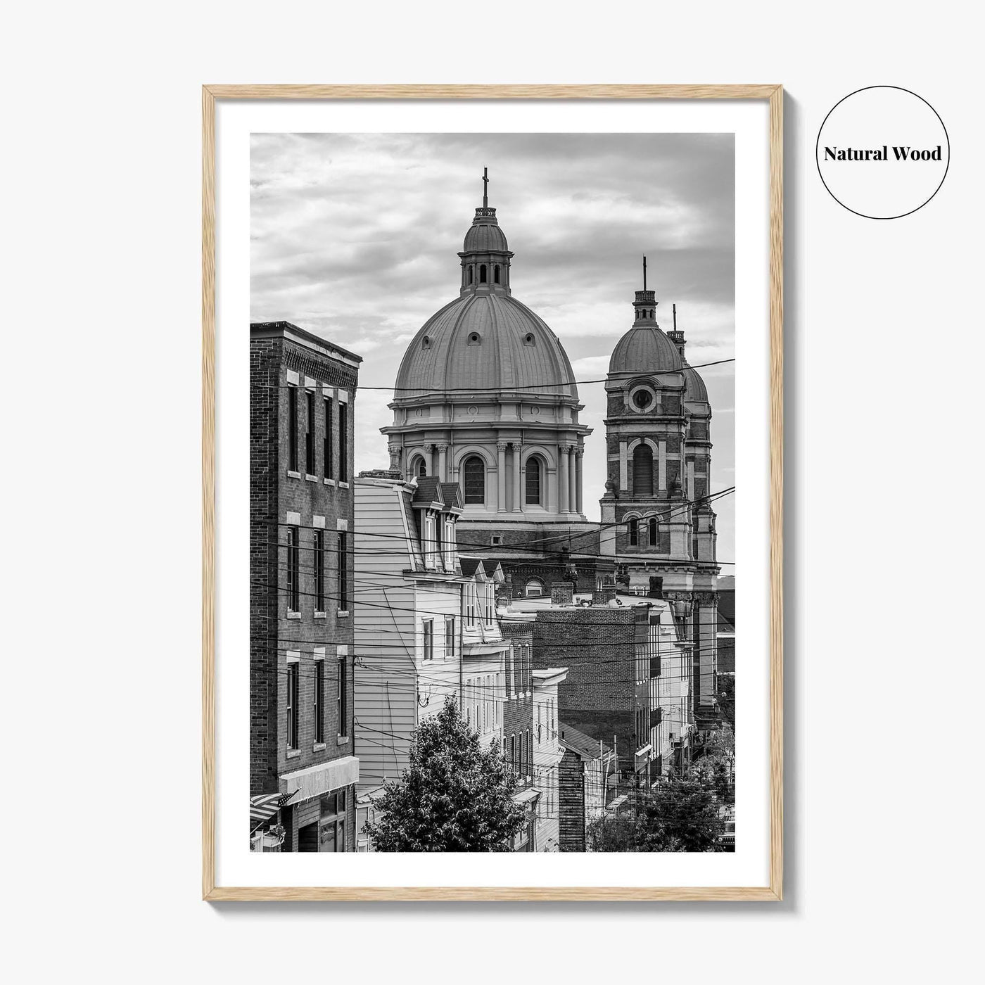 Pittsburgh Black and White Fine Art Photo Print, Polish Hill Church Poster