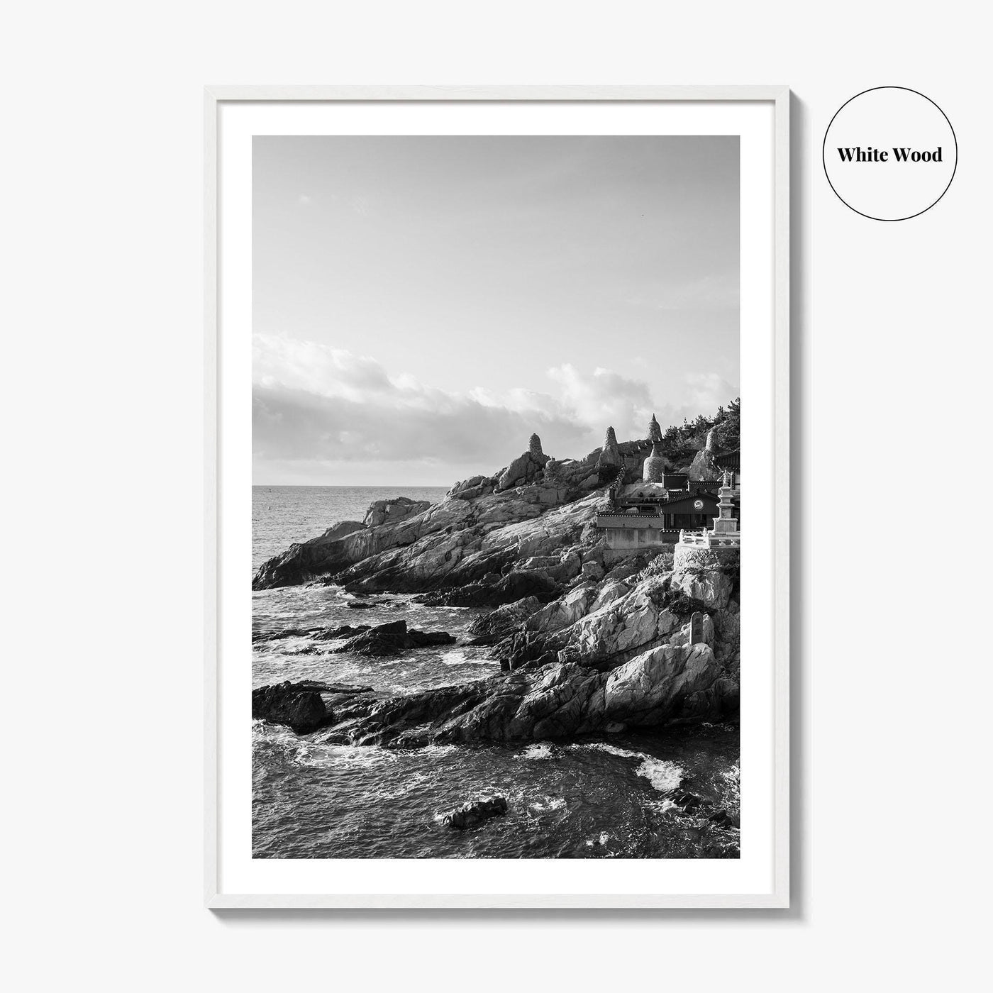 Haedong Yonggungsa Temple Black and White Fine Art Photo Print, Busan South Korea Poster