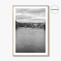 Paris Ontario Black and White Fine Art Photo Print, Grand River Bridge Canada Poster