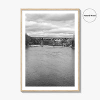 Paris Ontario Black and White Fine Art Photo Print, Grand River Bridge Canada Poster