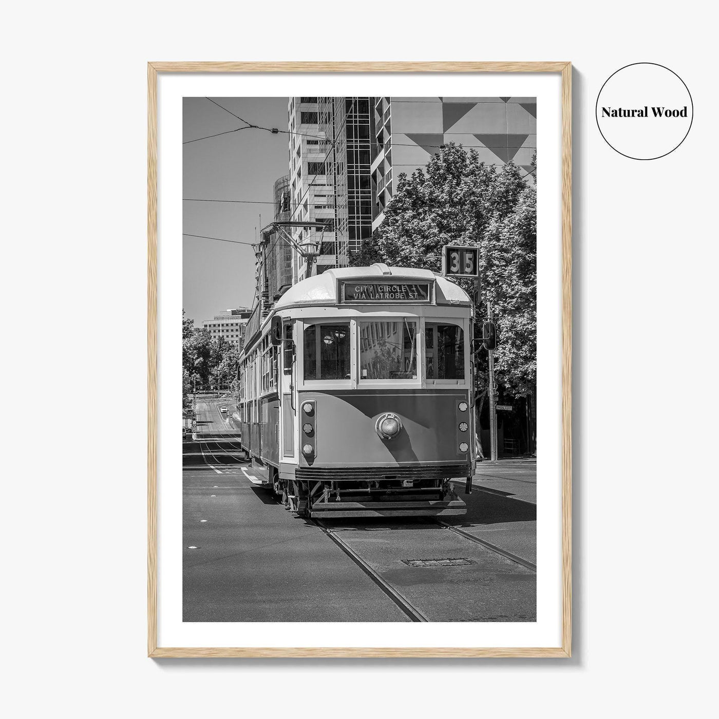 Melbourne Black and White Fine Art Photo Print, Victoria Australia, W Class Tram Poster