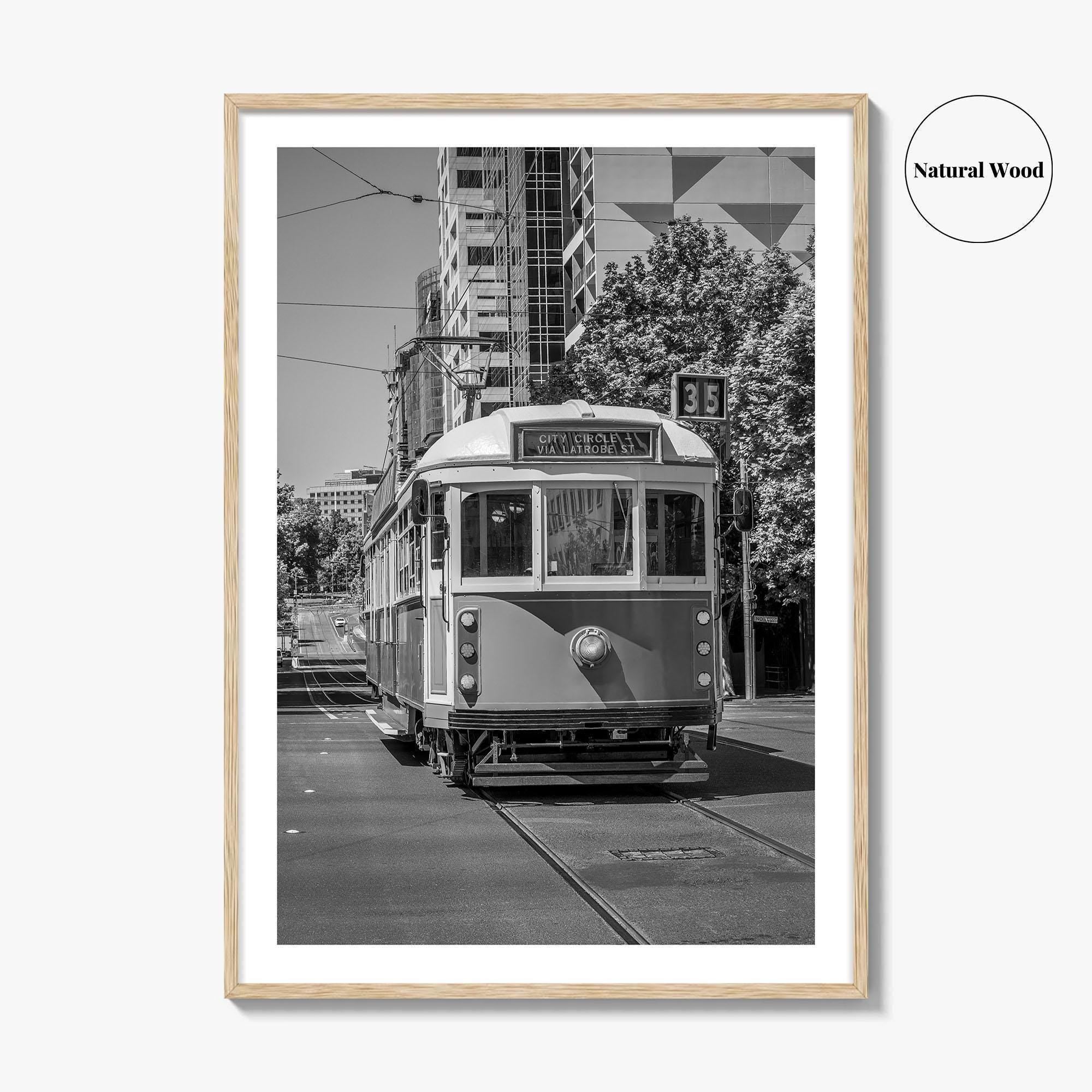 Melbourne Black and White Fine Art Photo Print, Victoria Australia, W Class Tram Poster