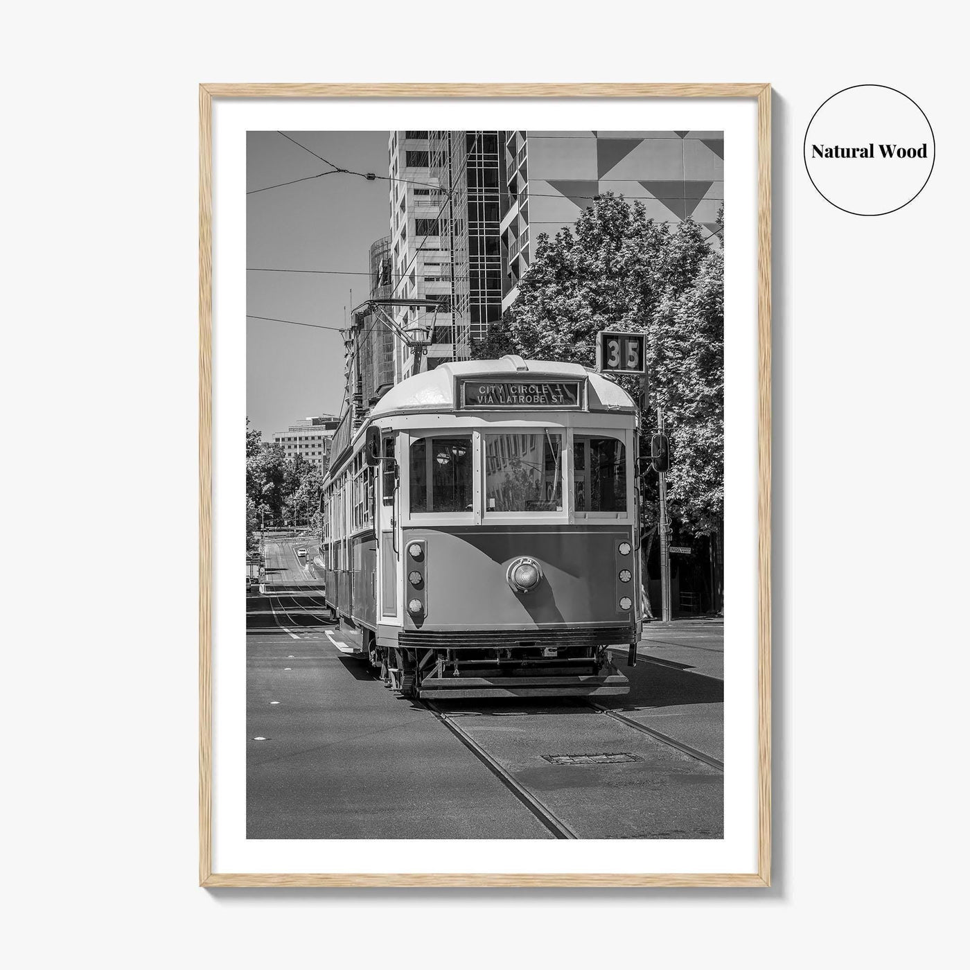 Melbourne Black and White Fine Art Photo Print, Victoria Australia, W Class Tram Poster