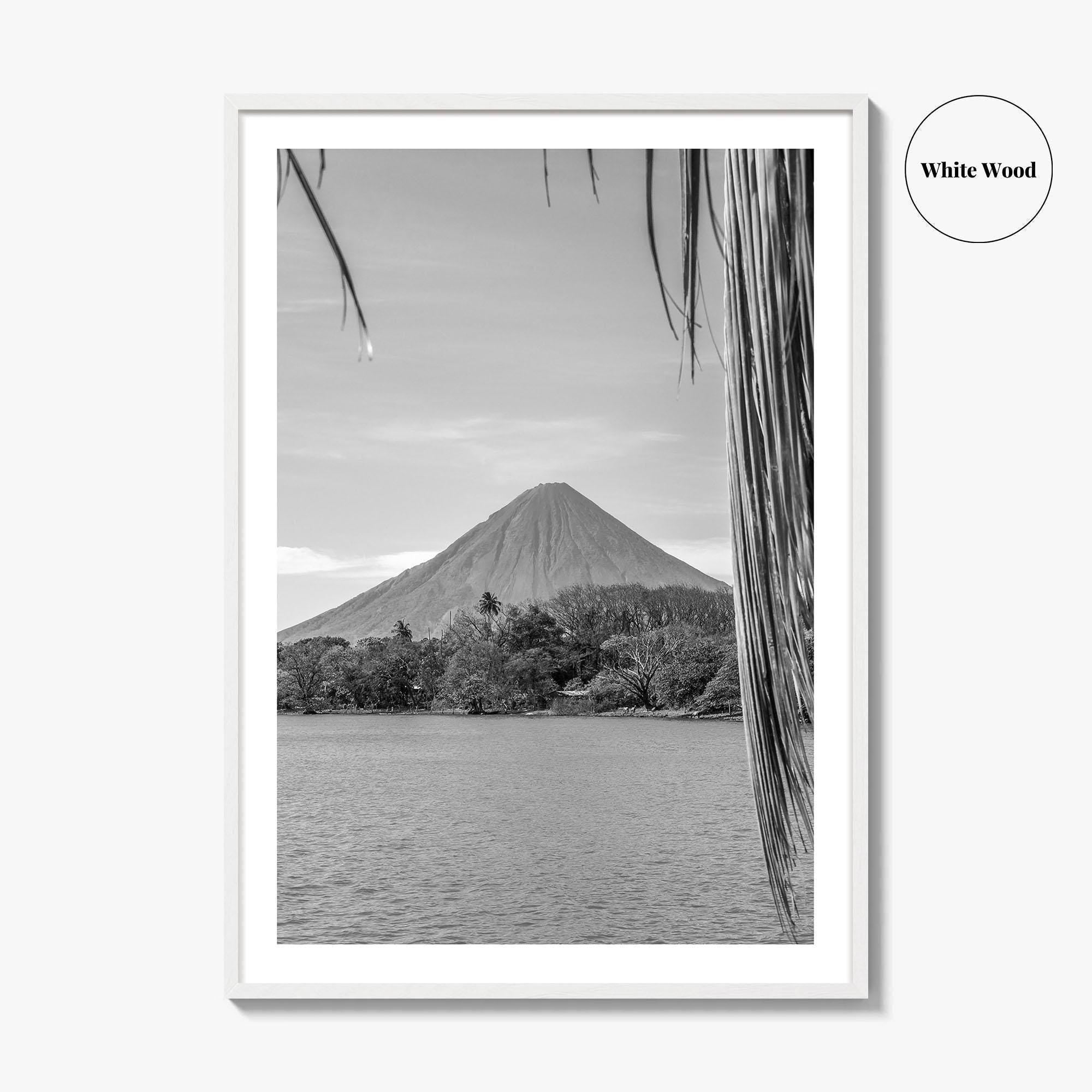 Ometepe Island Black and White Fine Art Photo Print, Concepcion Volcano, Nicaragua Poster