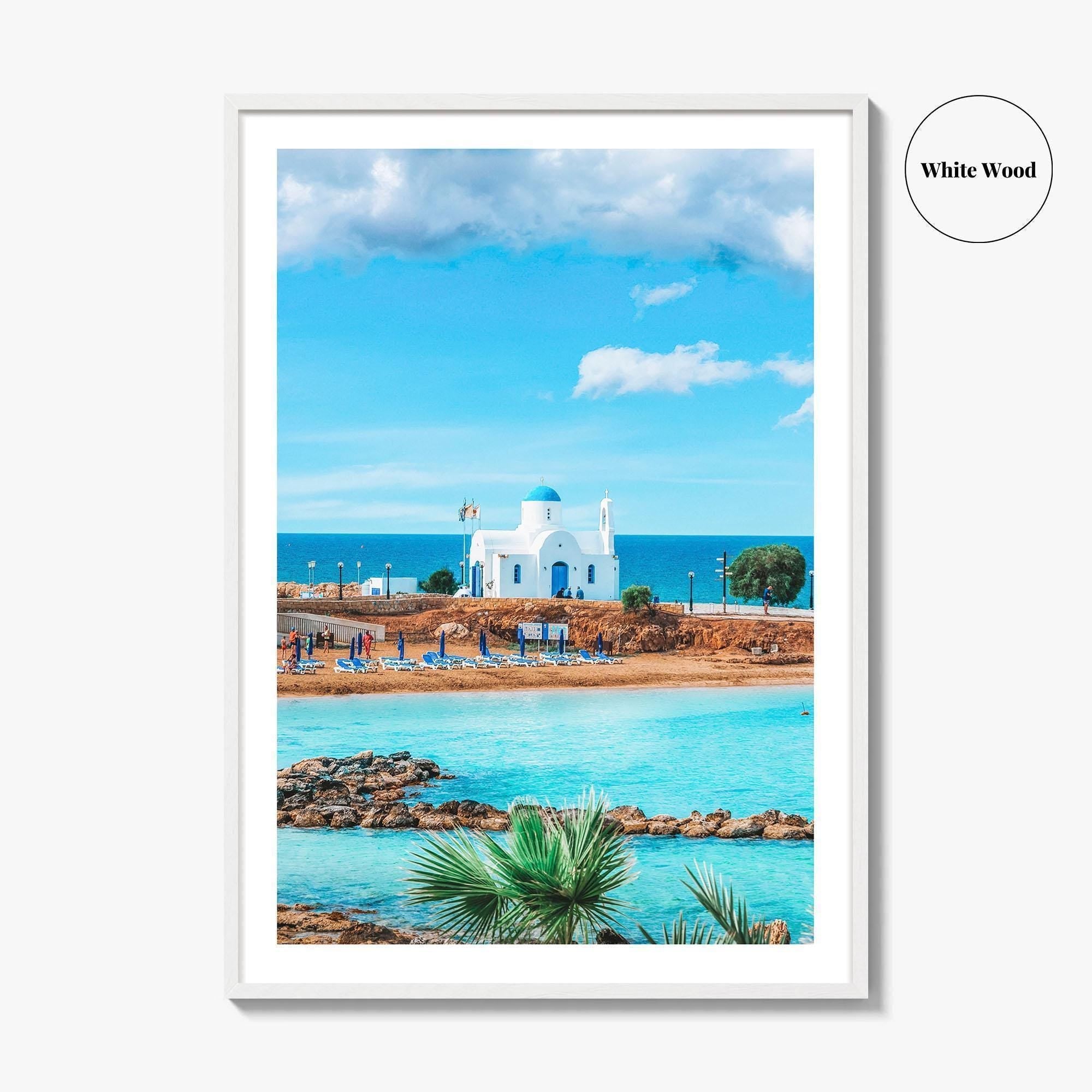 Cyprus Fine Art Photo Print, Louma Beach, Agios Nikolaos Church Protaras Paralimni Wall Poster