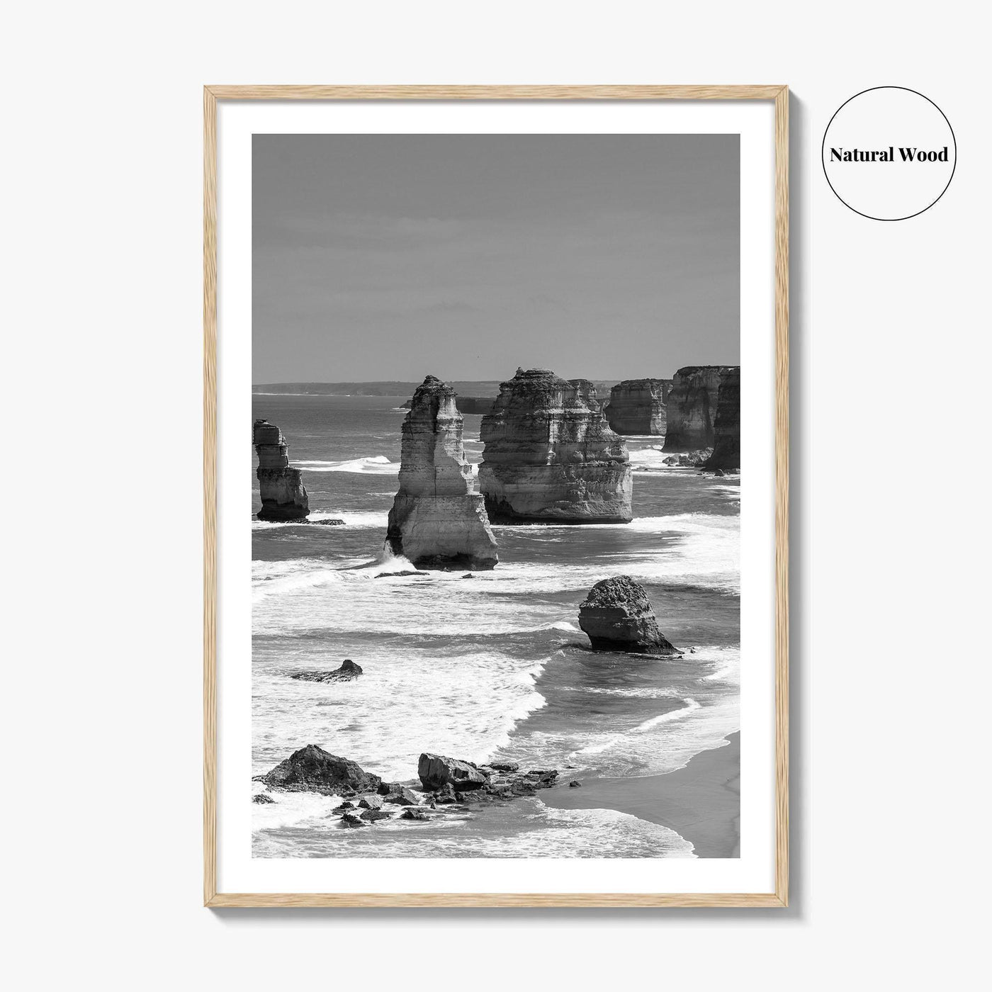 Twelve Apostles Black and White Fine Art Photo Print, Australia Poster