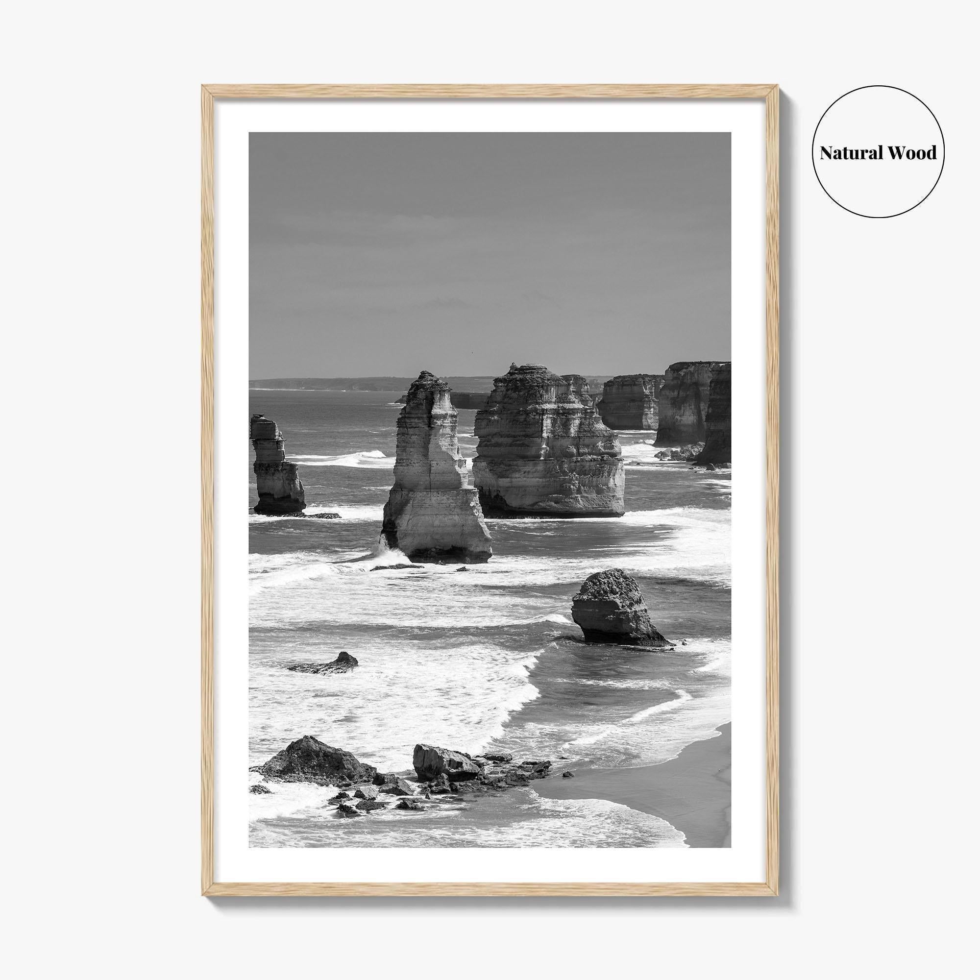 Twelve Apostles Black and White Fine Art Photo Print, Australia Poster