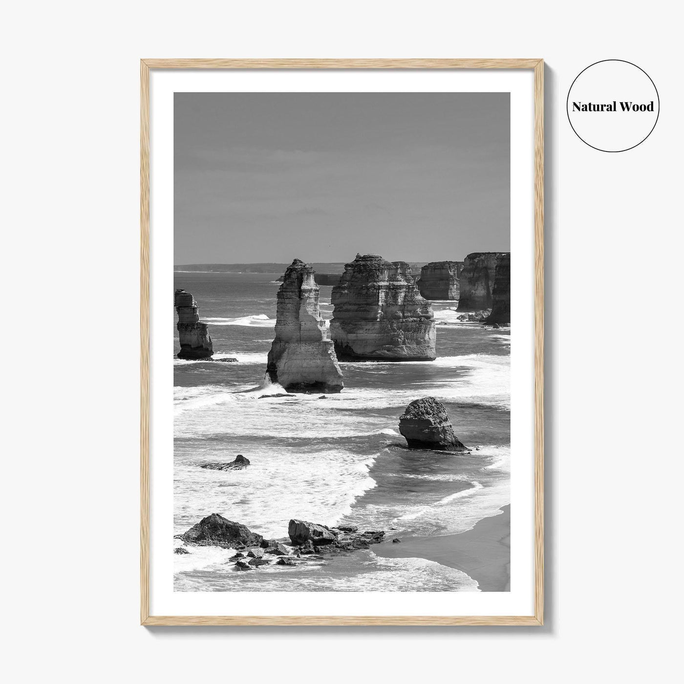 Twelve Apostles Black and White Fine Art Photo Print, Australia Poster