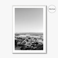 San Luis Obispo Black and White Fine Art Photo Print, Morro Bay Coastline Poster